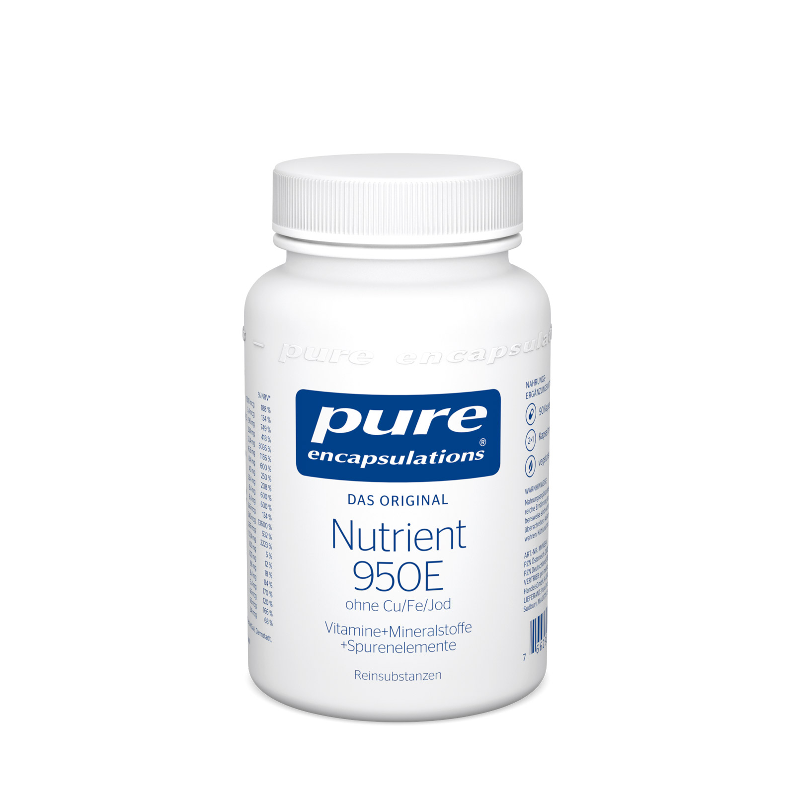 Pure Encapsulations Nutrient 950®E (ohne Cu/Fe/Jod) - 90 Stück