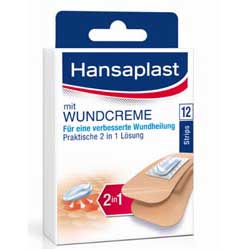 Hansaplast Pflaster mit Wundcreme Strips - 12 Stück