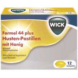 WICK Formel 44 Husten-Pastillen mit Honig - 12 Stück - 12 Stück