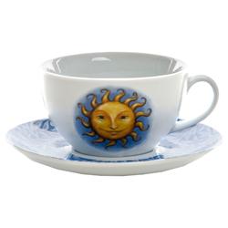 Sonnentor Porzellan-Teetasse Sonne mit Untertasse - 1 Stück