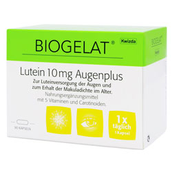 Biogelat Lutein 10mg Augenplus Kapseln - 90 Stück