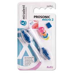miradent Prosonic micro 2 - Ersatzbürsten - 2 Stück