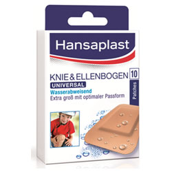 Hansaplast Universal Knie&Ellen-bogen wasserabweisend - 10 Stück