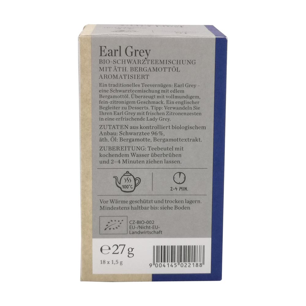 Sonnentor Earl Grey Schwarztee 18 Btl. BIO - 18 Beutel