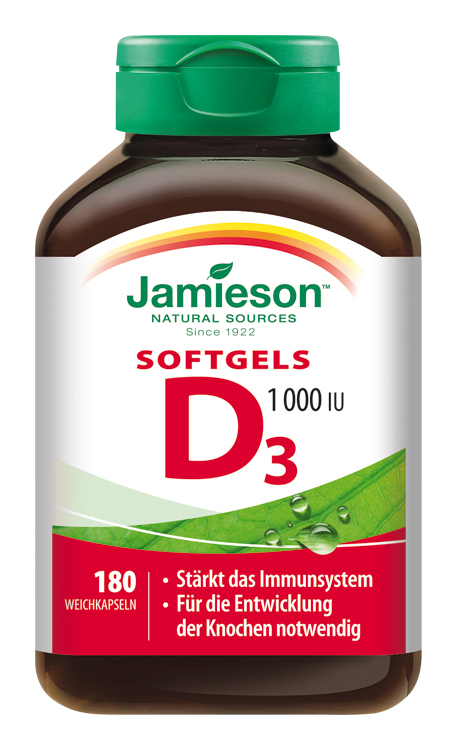 Jamieson Vitamin D3 1000 IU Softgels 180 Kps. - 180 Stück