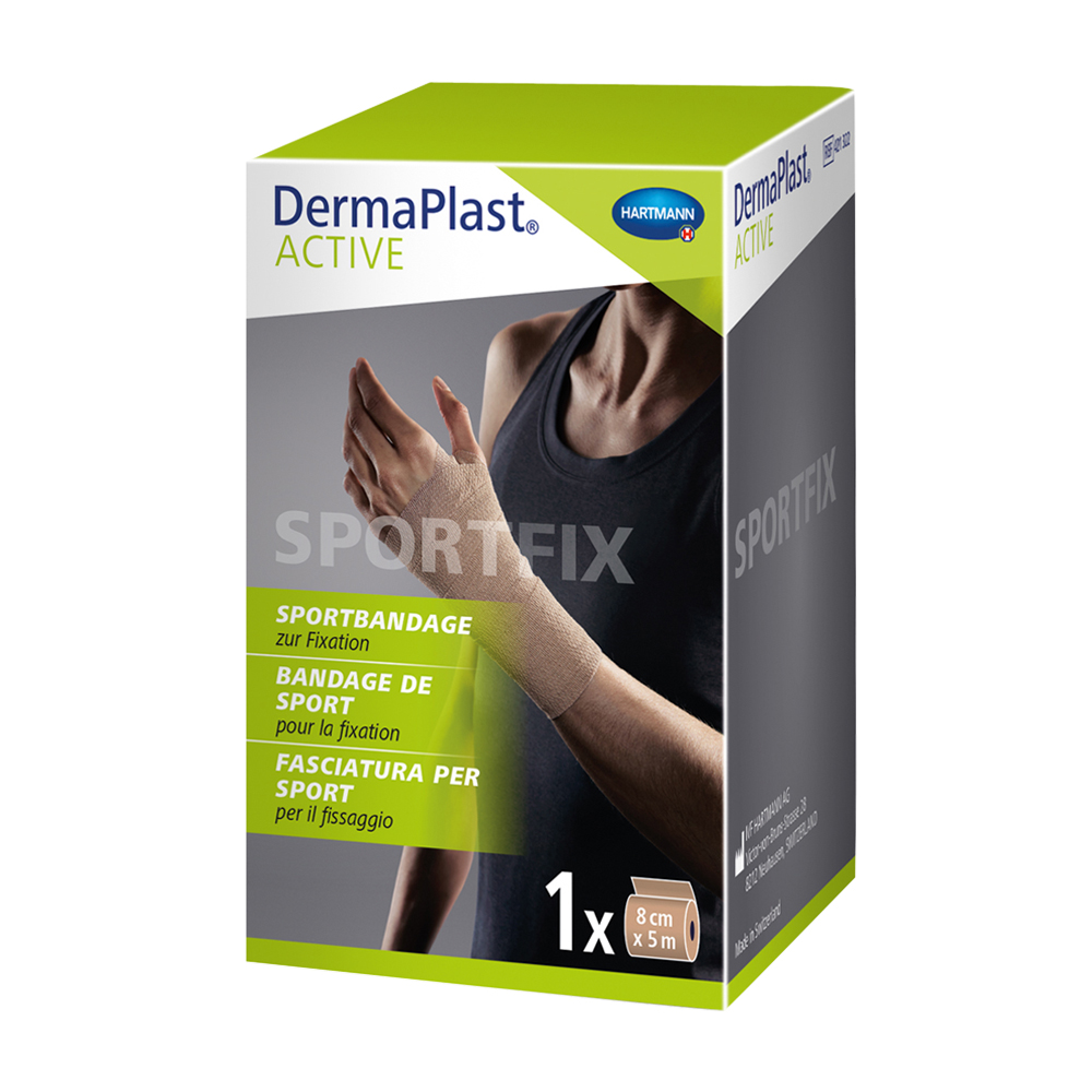 DermaPLAST ACTIVE Sport Fix Kurzzugbinde beige 8cm x 5m - 1 Stück