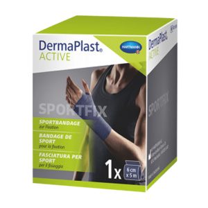 DermaPLAST ACTIVE Sport Fix Kurzzugbinde blau 6cm x 5m - 1 Stück