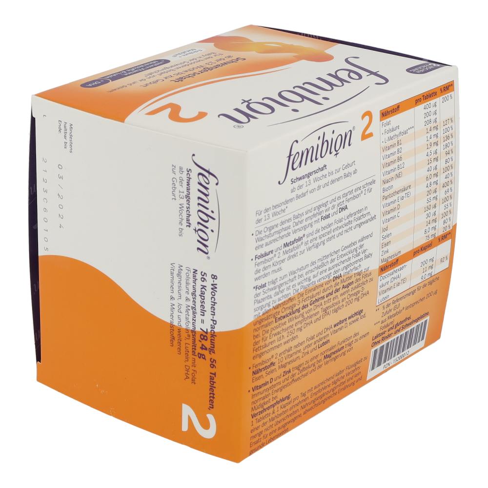Femibion 2 Schwangerschaft / 56 Tabletten + 56 Kapseln - 112 Stück