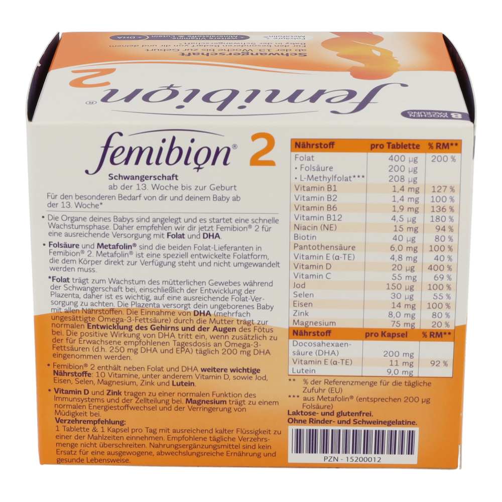 Femibion 2 Schwangerschaft / 56 Tabletten + 56 Kapseln - 112 Stück