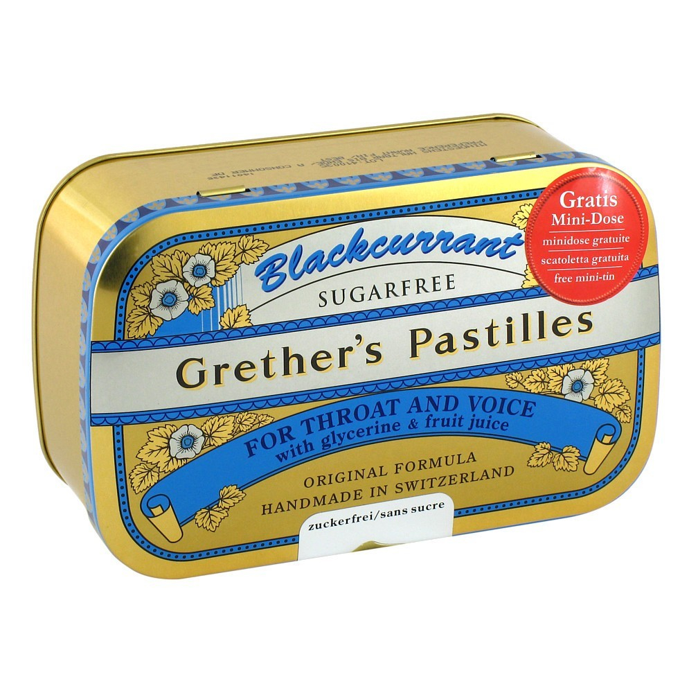 Grethers Pastillen Blackcurrant zuckerfrei 440 g - 440g