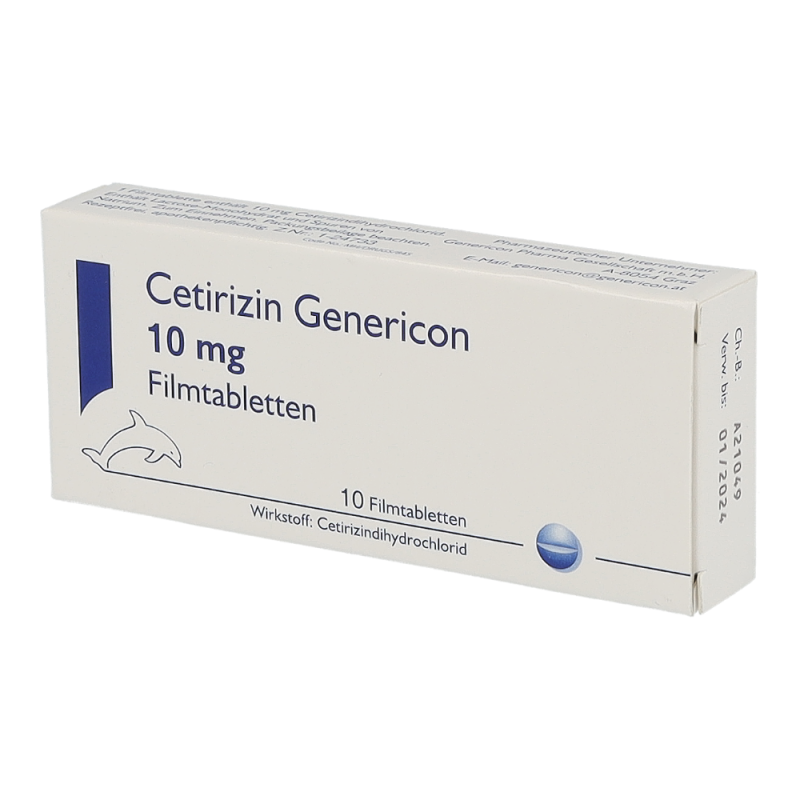 Genericon CETIRIZIN Filmtabletten 10mg - Antihistaminikum - 10 Stück
