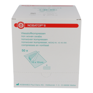 Nobatop Vlieskompresse 4-fach 120 Stk. steril 10 x 10 cm - 100 Stück