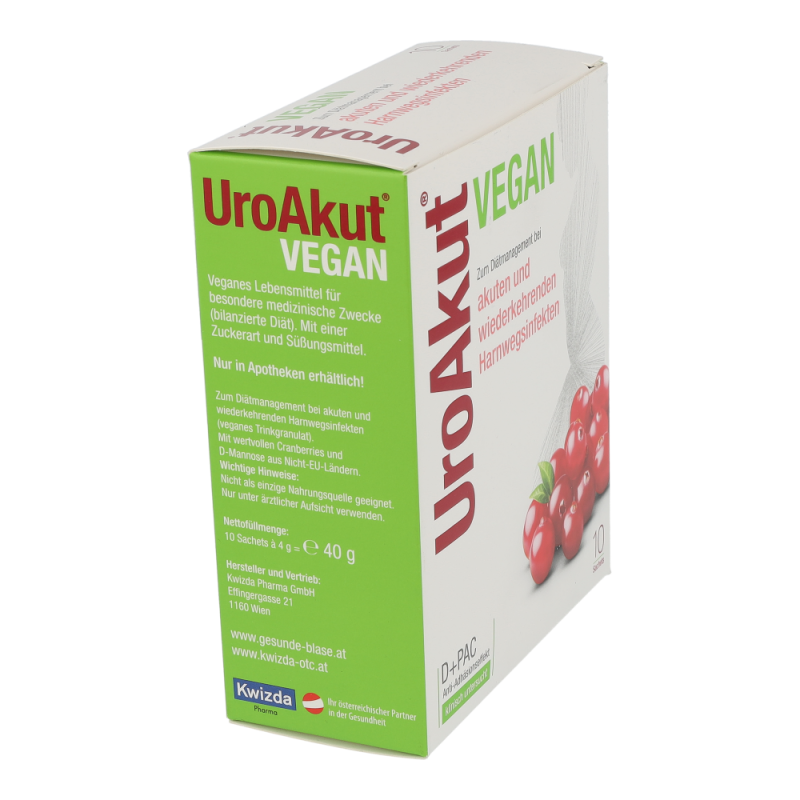 UroAkut vegan Granulat D-Mannose plus Cranberry - 10 Sachets