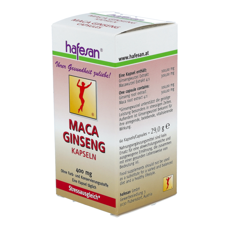 Hafesan Maca + Ginseng 400 mg Kapseln - 60 Stück