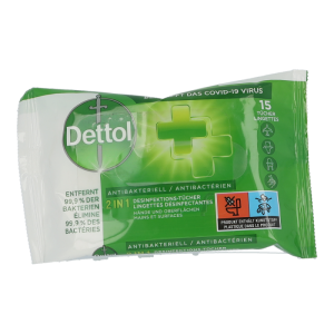 Dettol 2in1 Desinfektionstücher 15 Stk. - 15 Stück