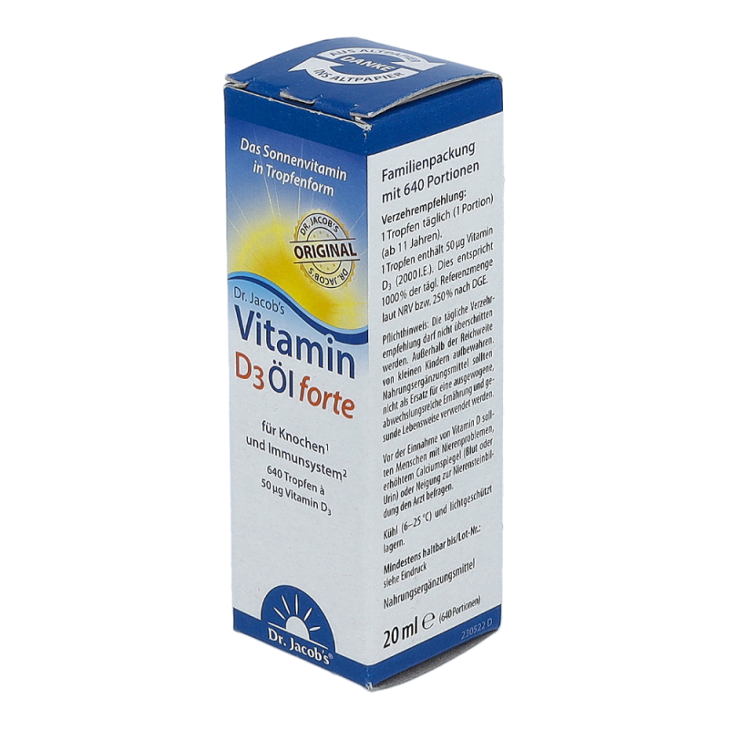 Dr. Jacobs Vitamin D3 Öl forte Tropfen 20 ml - 20ml