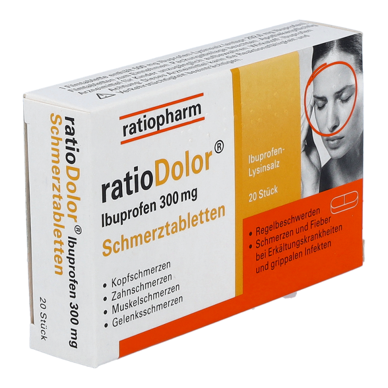 ratioDolor Ibuprofen 300 mg Schmerztabletten - 20 Stück