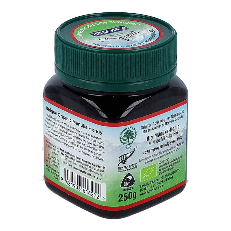 TranzAlpine Bio Manukahonig MGO 250+ 250g - 250g