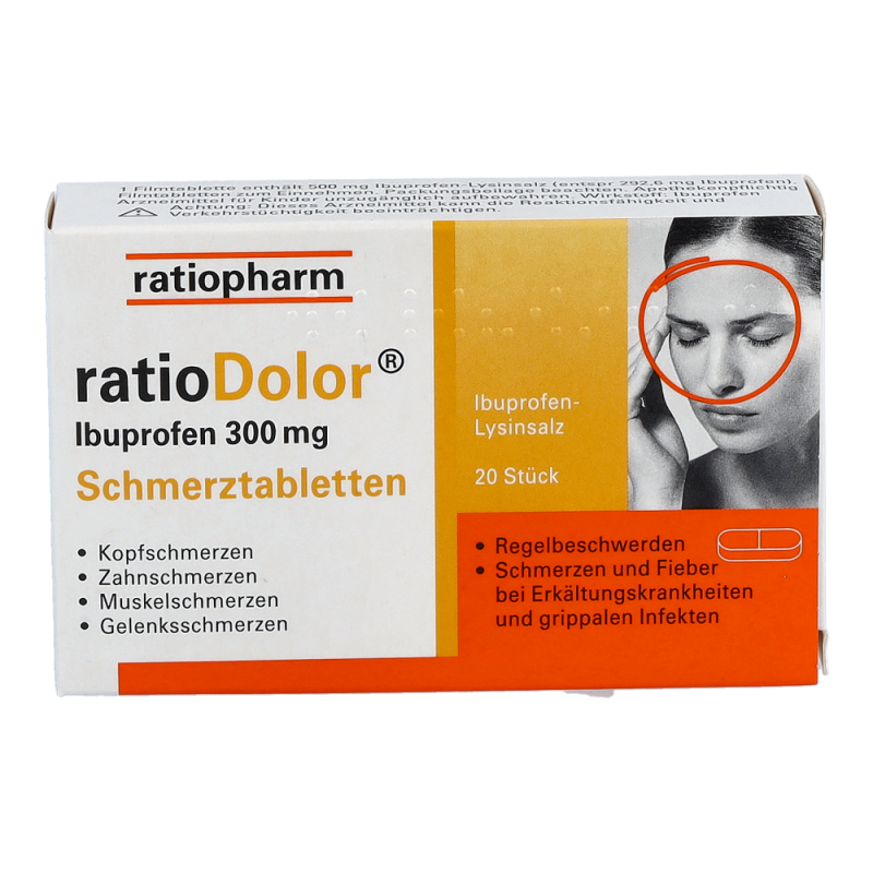 ratioDolor Ibuprofen 300 mg Schmerztabletten - 20 Stück