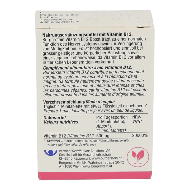 Burgerstein Vitamin B12 Boost Tabletten 100 Stk. - 100 Stück
