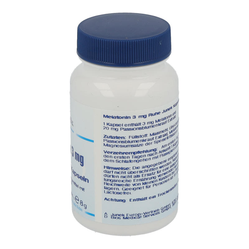 Junek MELATONIN 3mg Kapseln zur Behandlung von Jetlag Empfindungen - 30 Stk - 30 Stück