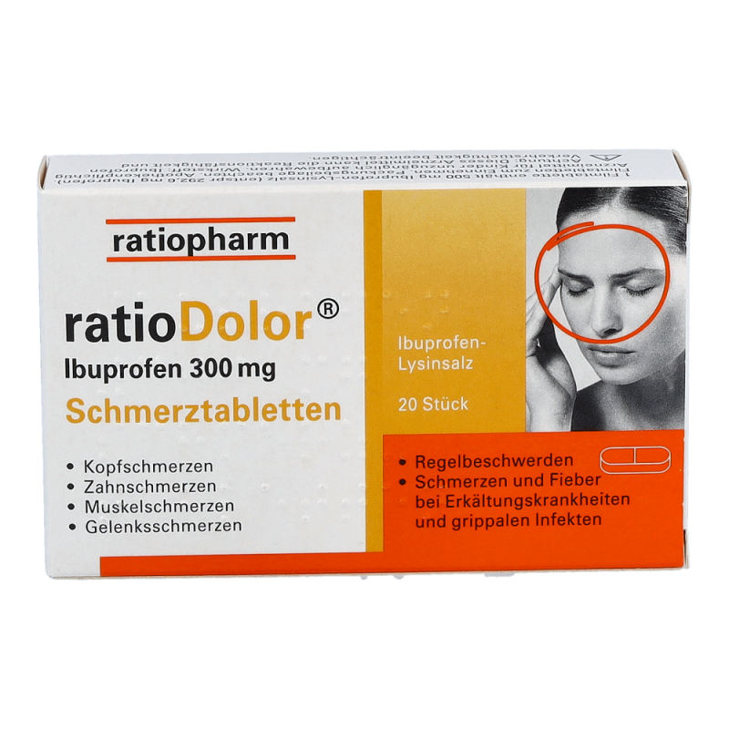 ratioDolor Ibuprofen 300 mg Schmerztabletten - 20 Stück