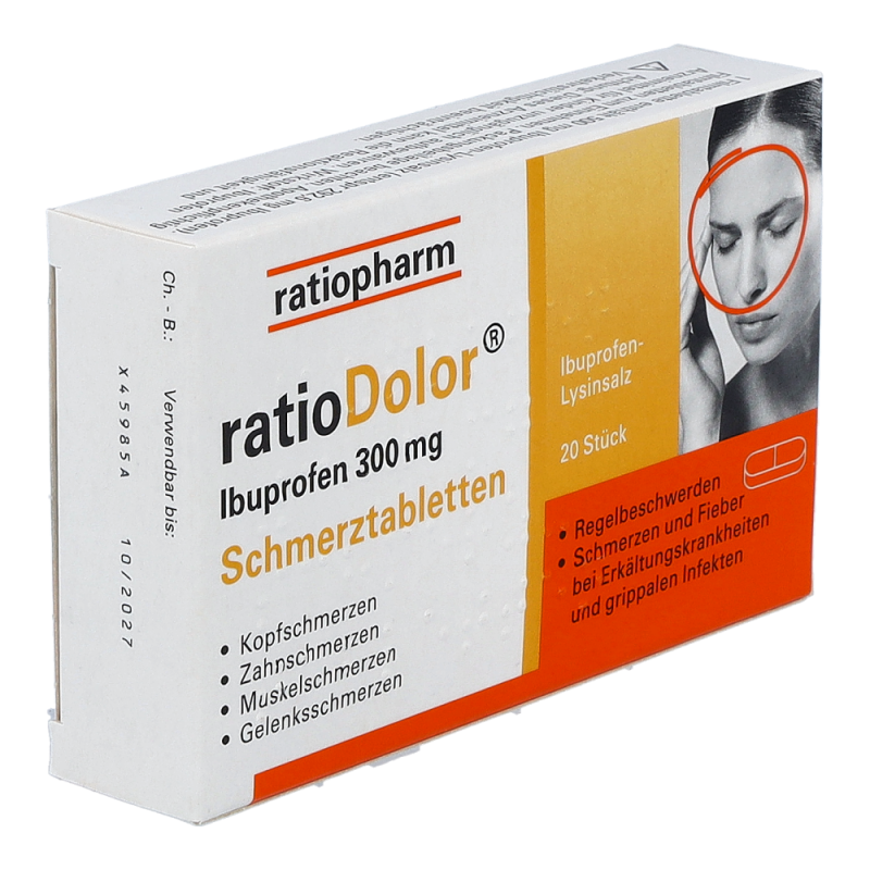 ratioDolor Ibuprofen 300 mg Schmerztabletten - 20 Stück