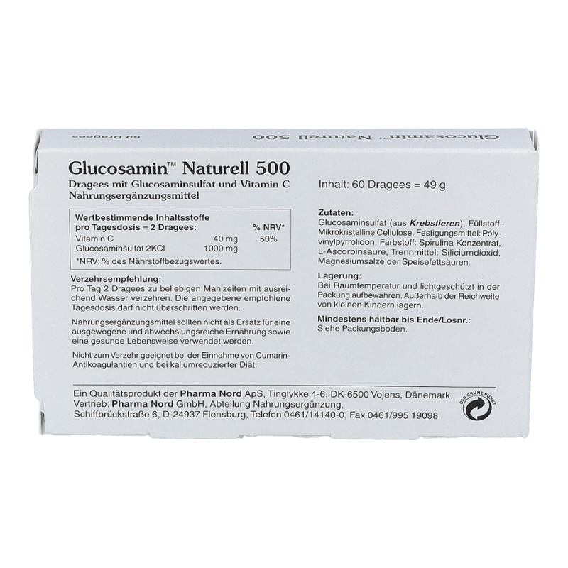 Glucosamin Naturell 500 mg Dragees 60 Stk. - 60 Stück