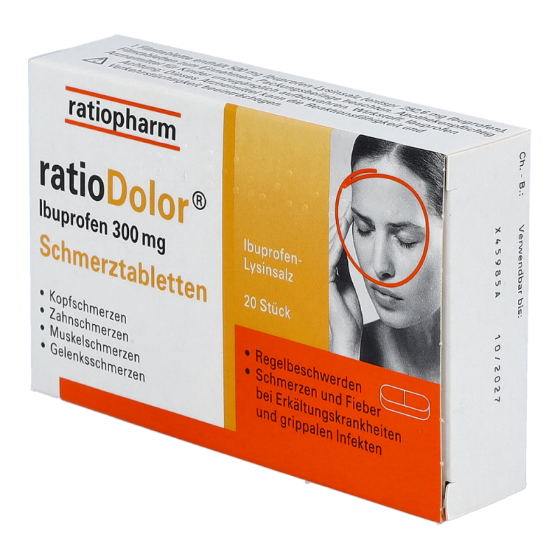 ratioDolor Ibuprofen 300 mg Schmerztabletten - 20 Stück