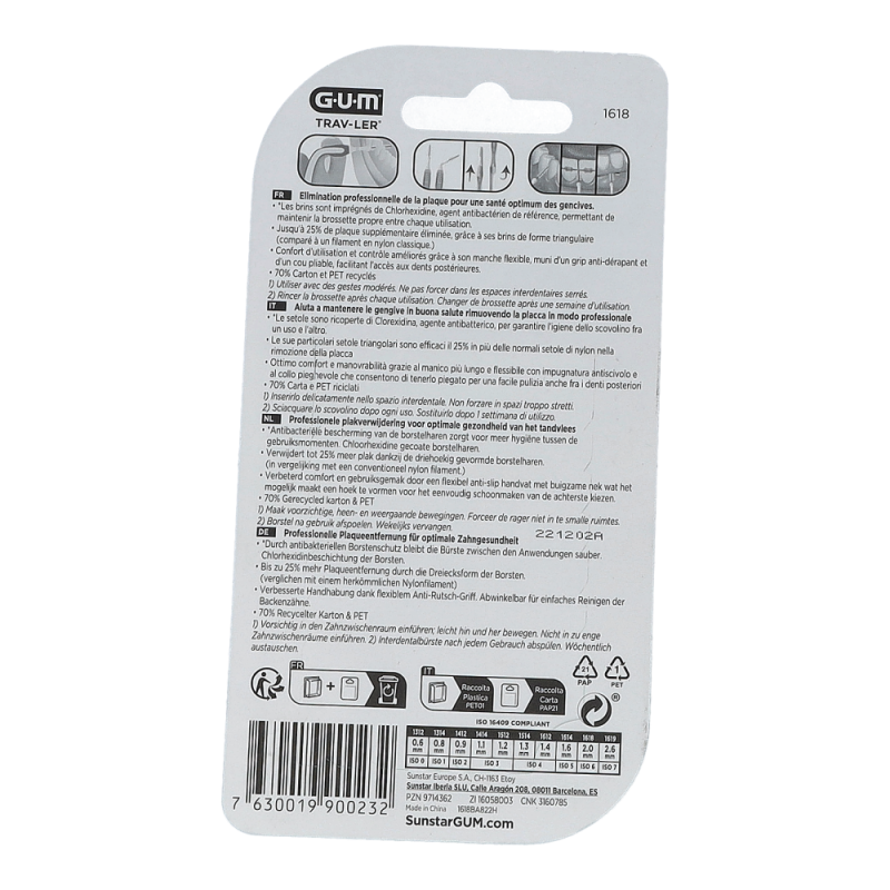 Gum TRAV-LER Inderdentalbürsten 2.0 mm 6 Stk. - 6 Stück