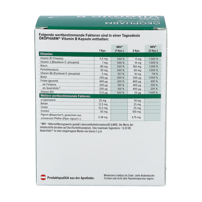 Ökopharm Vitamin B Kapseln - 60 Stück