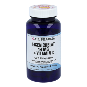 Eisen Chelat 14mg plus Vitamin C Kapseln - 90 Stück