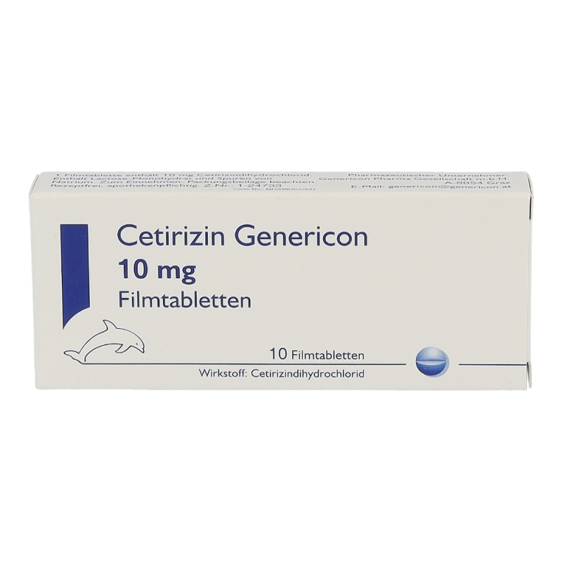 Genericon CETIRIZIN Filmtabletten 10mg - Antihistaminikum - 10 Stück