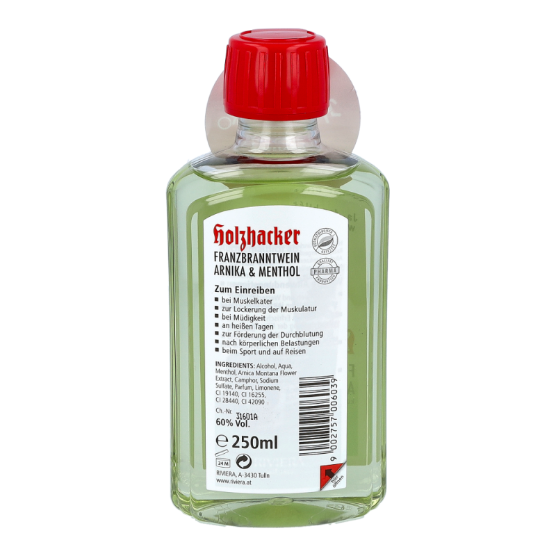 Holzhacker Franzbranntwein Menthol & Arnika 250 ml - 250ml
