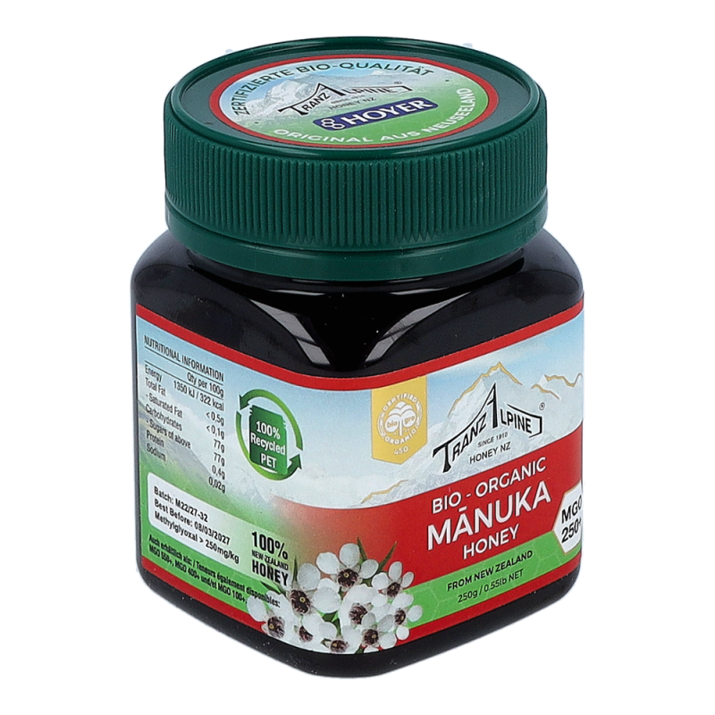 TranzAlpine Bio Manukahonig MGO 250+ 250g - 250g