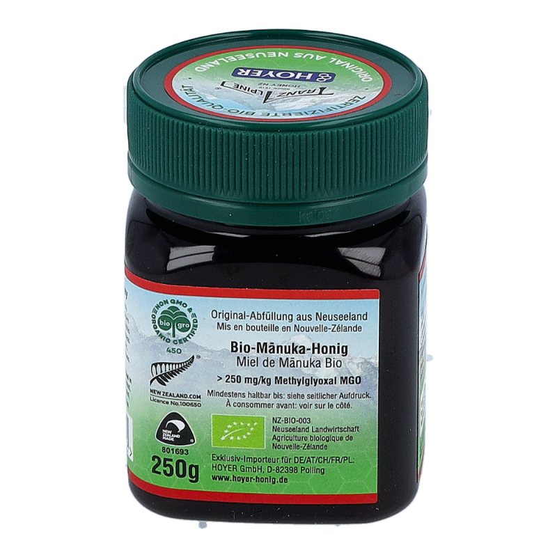 TranzAlpine Bio Manukahonig MGO 250+ 250g - 250g
