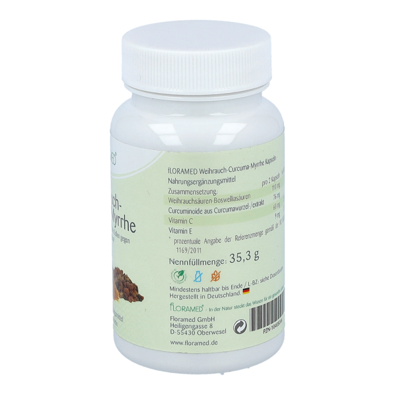 Floramed Weihrauch - Curcuma - Myrrhe Kapseln - 60 Stück