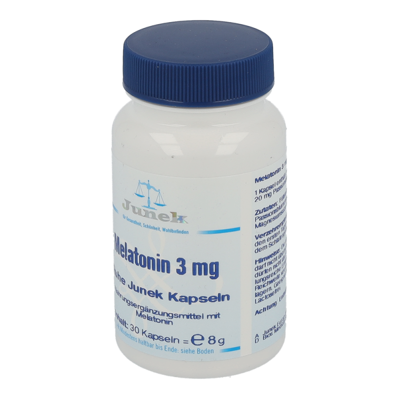 Junek MELATONIN 3mg Kapseln zur Behandlung von Jetlag Empfindungen - 30 Stk - 30 Stück