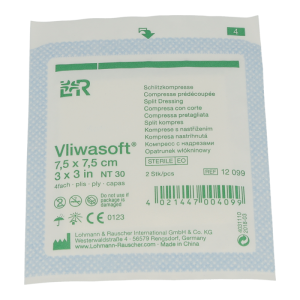 Schlitzkompressen Vliwasoft 4-fach steril 7
