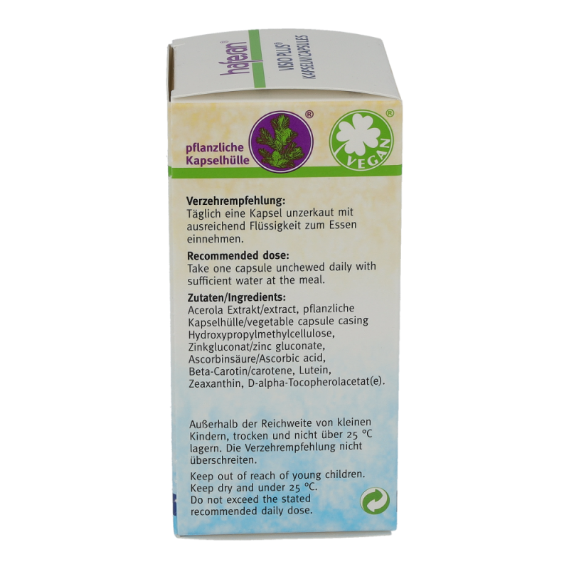 Hafesan VISIO PLUS Kapseln mit Lutein & Vitaminen - 60 Stück