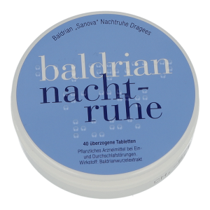 BALDRIAN NACHTRUHE Dragees Sanova - fördert den natürlichen Schlaf - 40 Stück