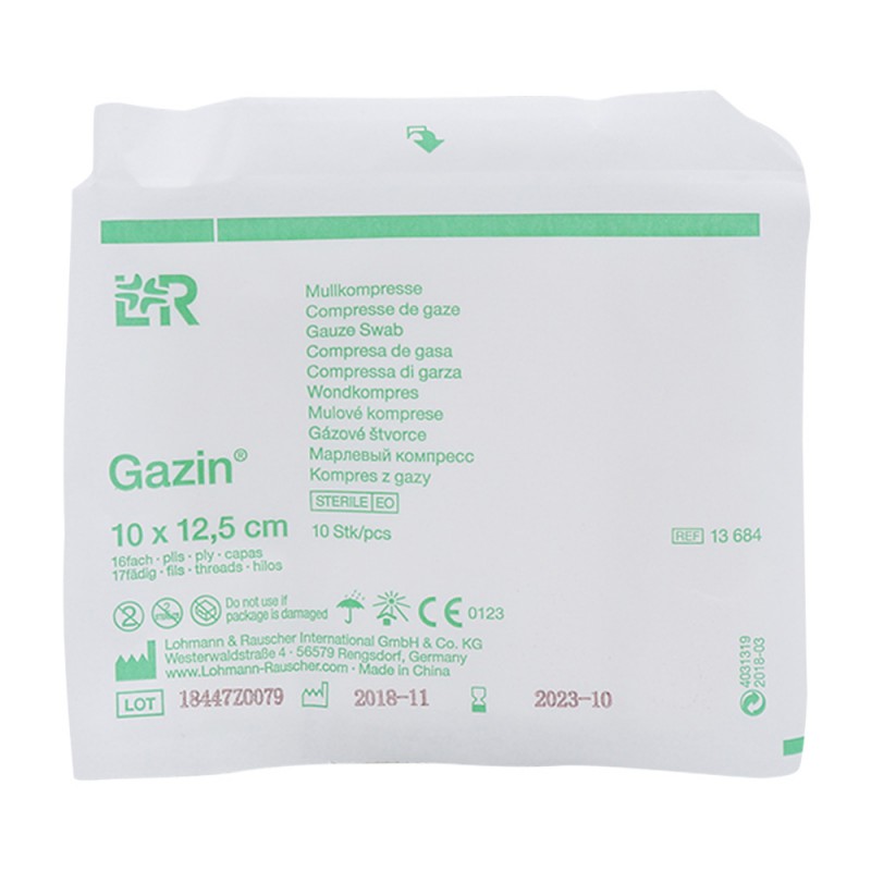 Lohmann & Rauscher Gazin Mullkompresse steril 10 Stk. 16-fach 12