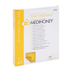 Medihoney antibacterial Tüllverband 5 Stk. 10 x 10 cm - 5 Stück