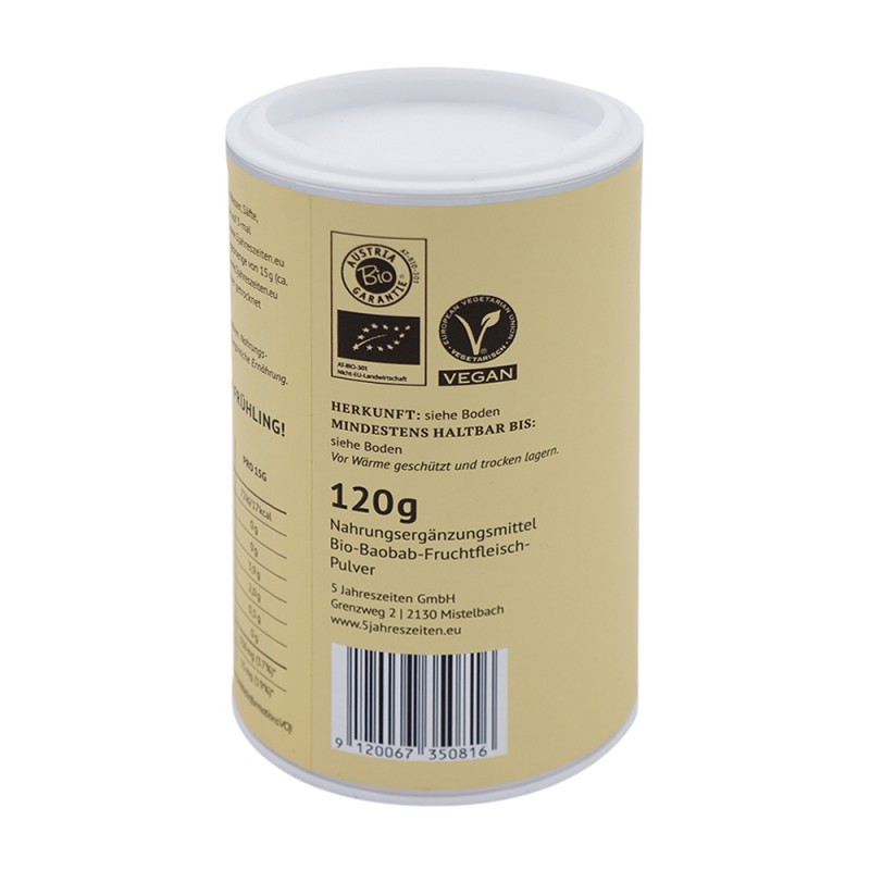 Baobab Pulver Bio Fünf Jahreszeiten 120 g - 120g