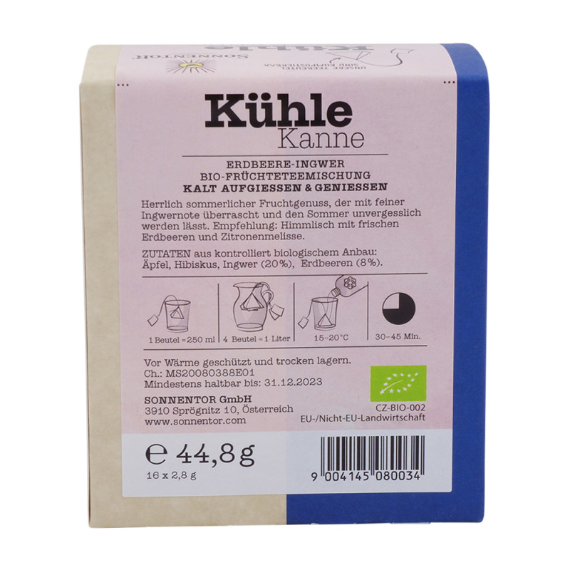 Sonnentor Kühle Kanne Erdbeer-Ingwer Tee 16 Btl. - 16 Beutel