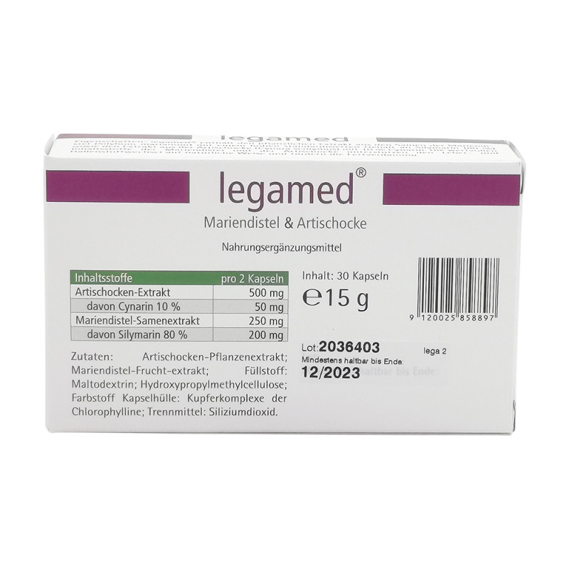 Legamed Mariendistel + Artischocke Kapseln 30 Stk. - 30 Stück