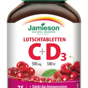 Jamieson Vitamin C & D3 500 mg/500 IU Sauerkirsche 75 Tbl. - 75 Stück