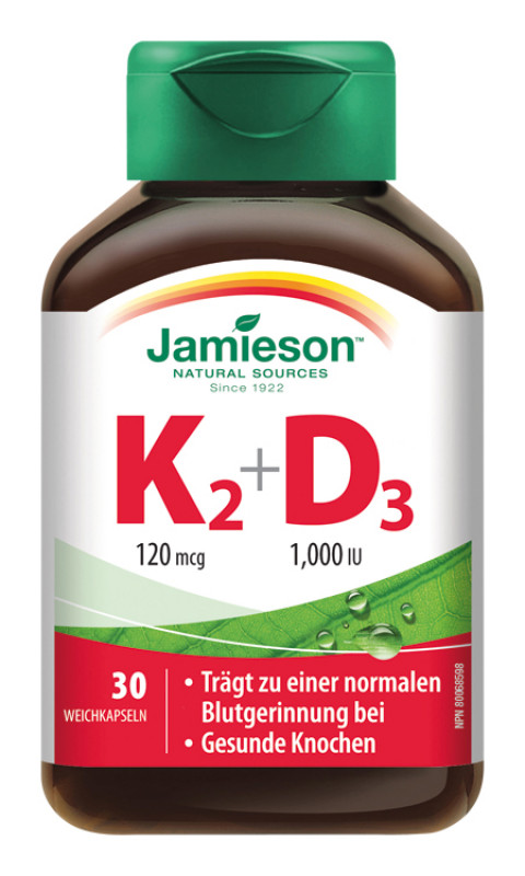 Jamieson VITAMIN K2+D3 120MCG/1000IU 30 ST - 30 Stück