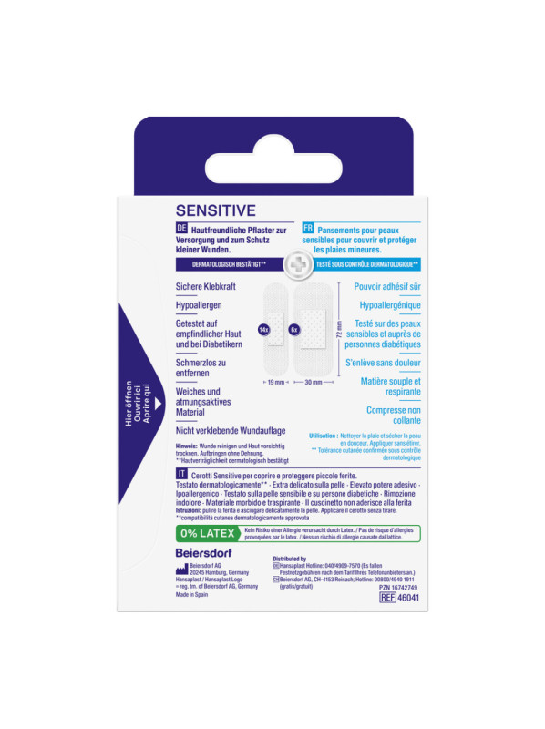 Hansaplast Sensitive Strips - 20 Stück