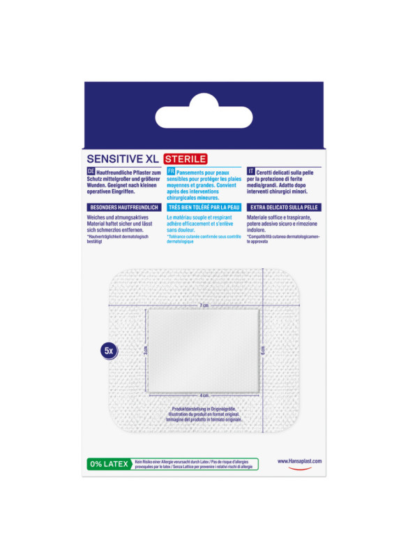Hansaplast Sensitive Steriler Wundverband XL - 5 Stück